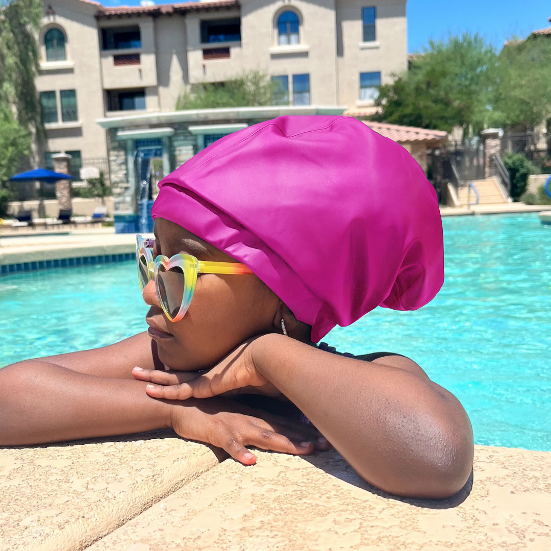 Hairbrella Satin-Lined Waterproof, Adjustable Kid's Swim Cap