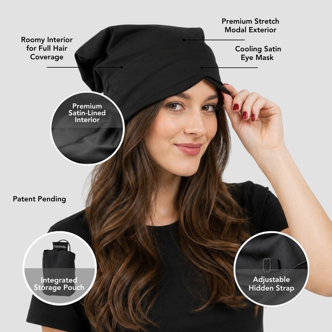 Nap Cap™ Travel — Modal Travel Beanie with Hidden Eye Mask & Satin Lining