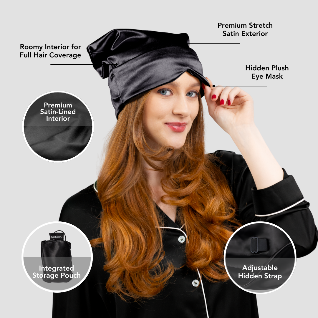 Blush Spa Set – Spa Headband & Satin Nap Cap