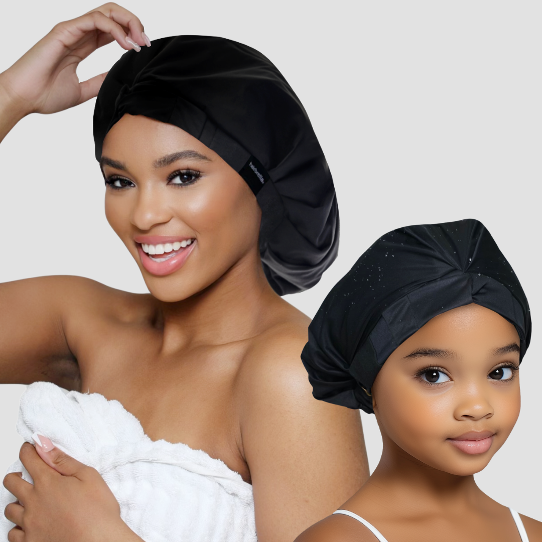 Mini + Me Shower Cap Set